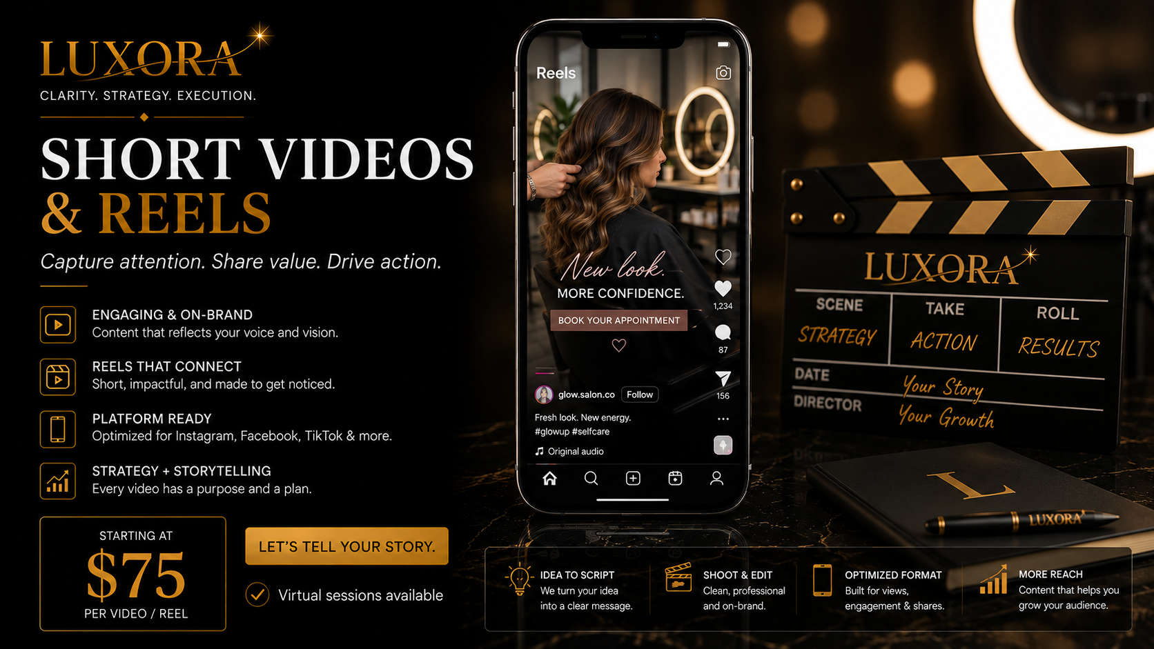 LUXORA Short Videos and Reels promotional image